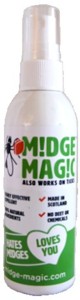  midge magic repellent spray, also as lotion 